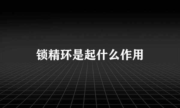 锁精环是起什么作用