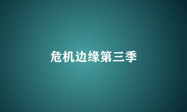 危机边缘第三季