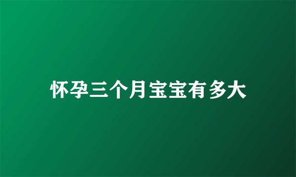 怀孕三个月宝宝有多大