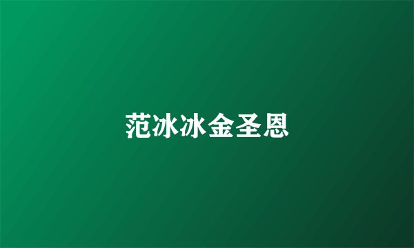 范冰冰金圣恩