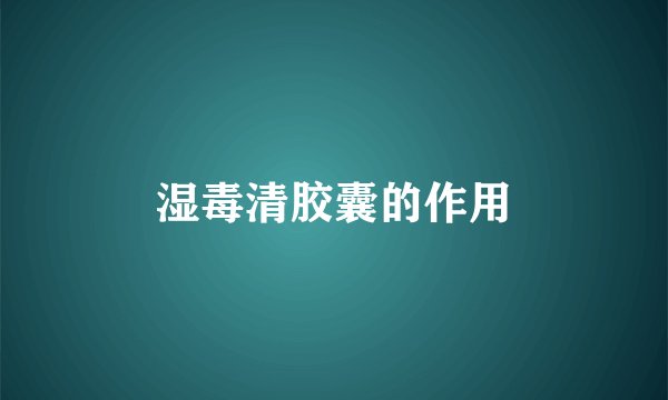 湿毒清胶囊的作用