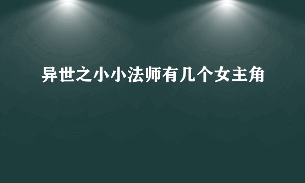 异世之小小法师有几个女主角