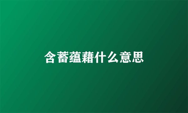 含蓄蕴藉什么意思