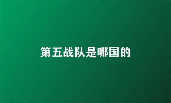 第五战队是哪国的