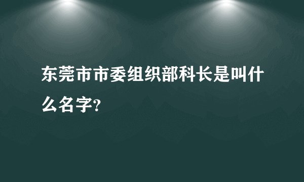 东莞市市委组织部科长是叫什么名字？
