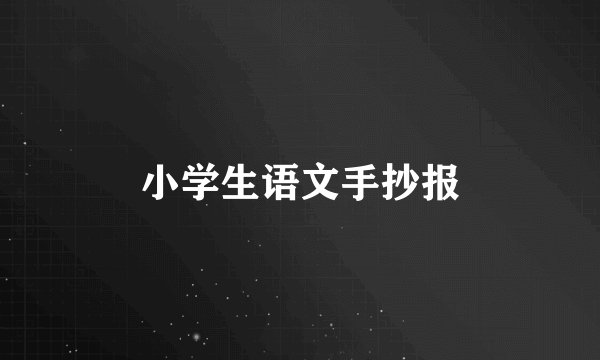 小学生语文手抄报