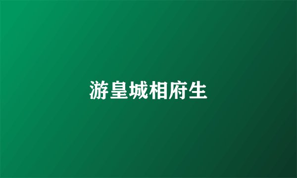 游皇城相府生