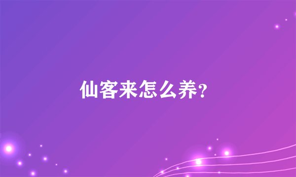 仙客来怎么养?