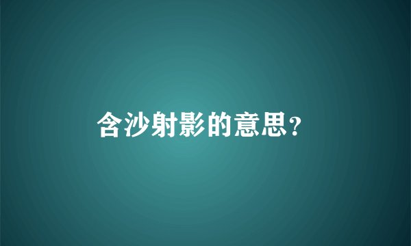 含沙射影的意思？
