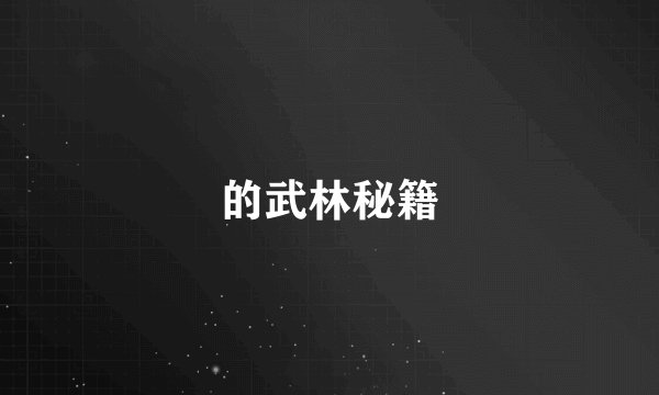 的武林秘籍