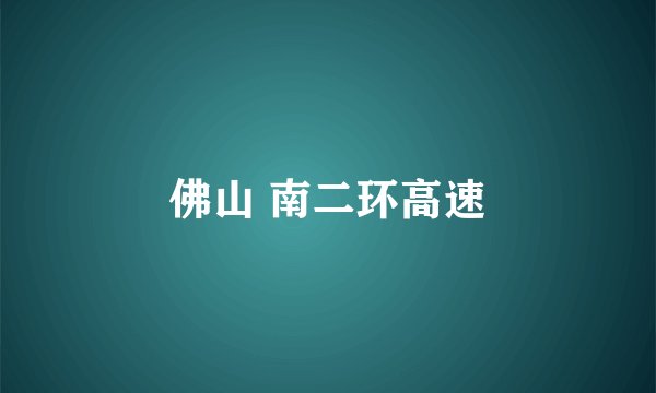 佛山 南二环高速