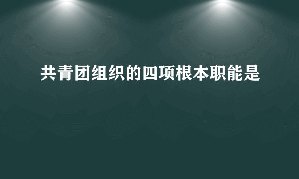 共青团组织的四项根本职能是