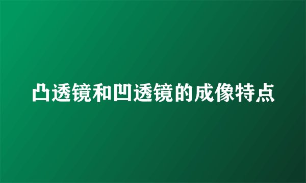 凸透镜和凹透镜的成像特点