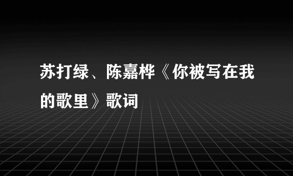 苏打绿、陈嘉桦《你被写在我的歌里》歌词