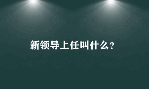 新领导上任叫什么？