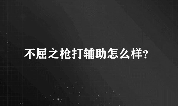 不屈之枪打辅助怎么样？