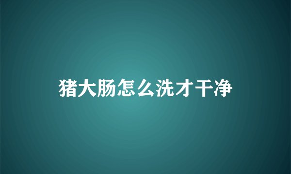 猪大肠怎么洗才干净