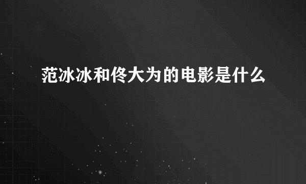 范冰冰和佟大为的电影是什么