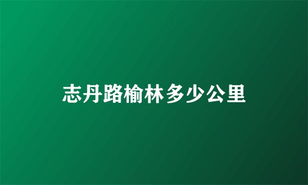 志丹路榆林多少公里