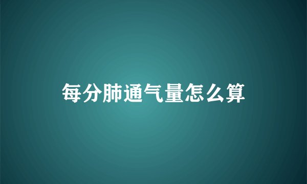 每分肺通气量怎么算