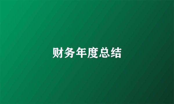 财务年度总结