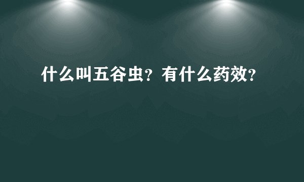 什么叫五谷虫?有什么药效?