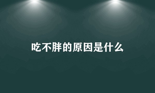 吃不胖的原因是什么