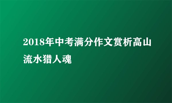 2018年中考满分作文赏析高山流水猎人魂