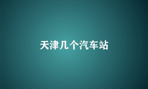 天津几个汽车站