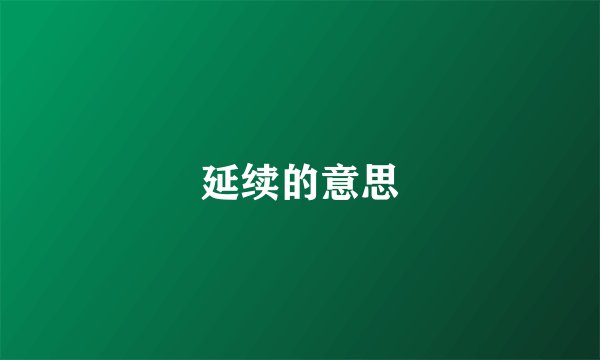 延续的意思