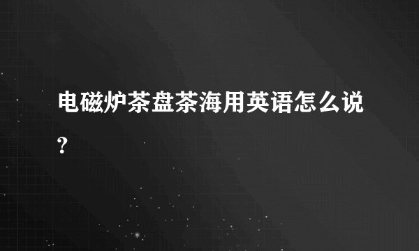 电磁炉茶盘茶海用英语怎么说？
