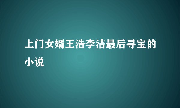 上门女婿王浩李洁最后寻宝的小说
