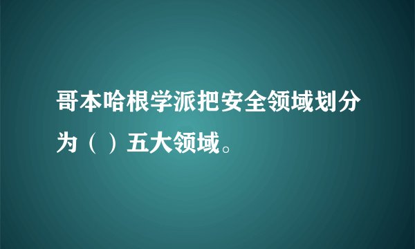 哥本哈根学派把安全领域划分为（）五大领域。
