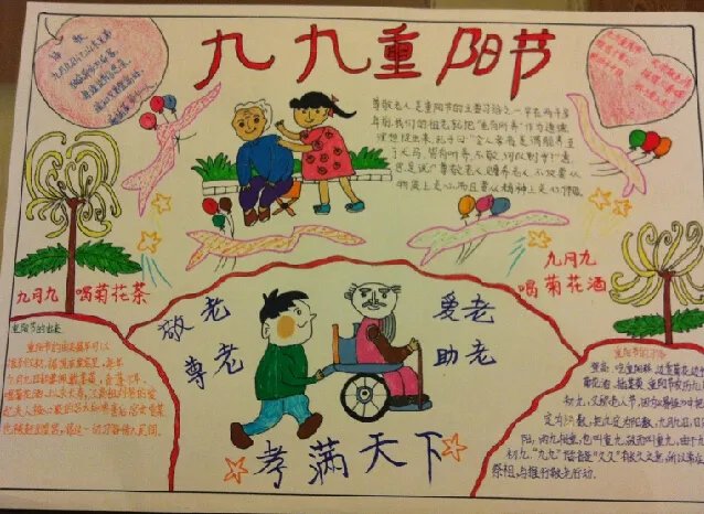 九九重阳节小学生手抄报
