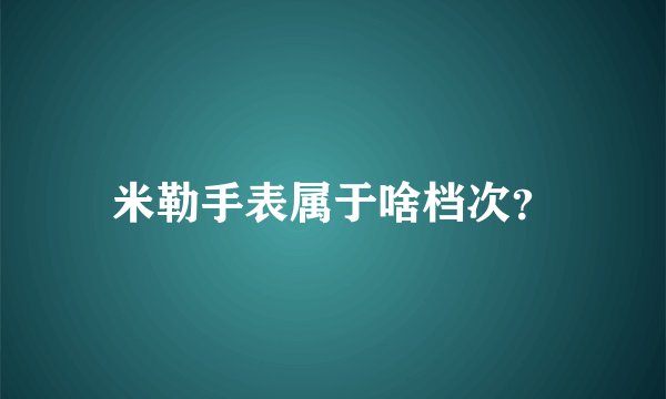 米勒手表属于啥档次？