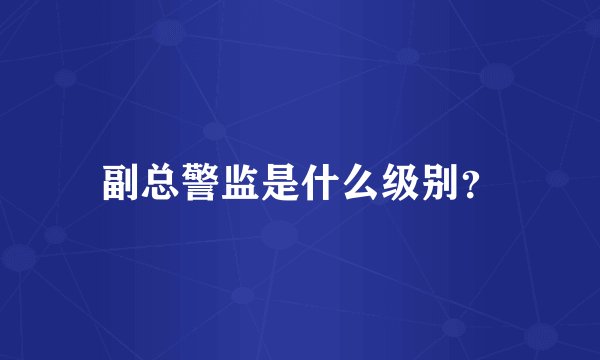 副总警监是什么级别？