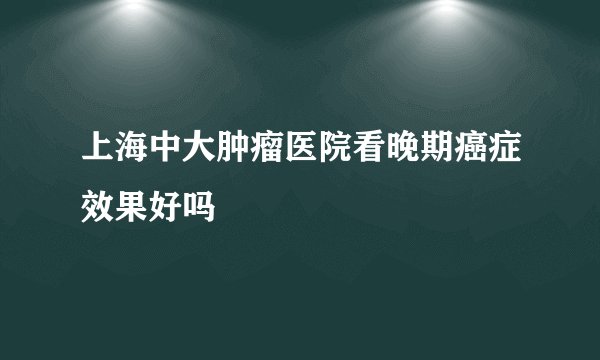 上海中大肿瘤医院看晚期癌症效果好吗
