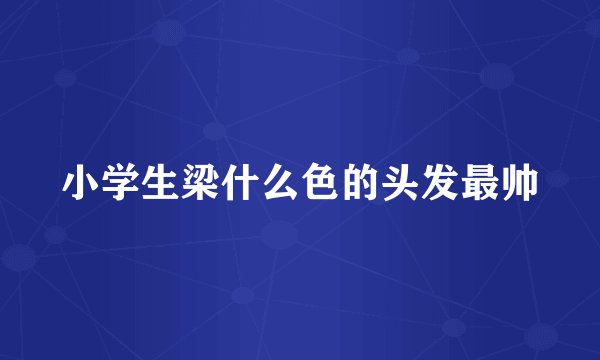 小学生梁什么色的头发最帅