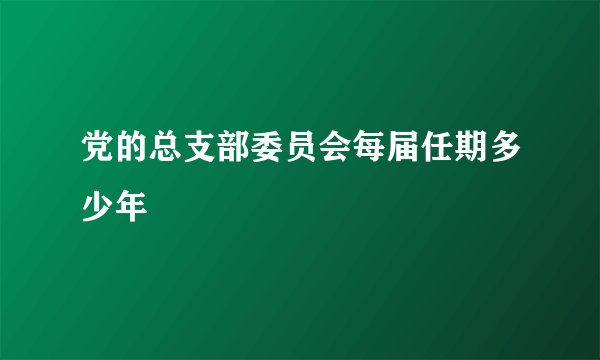 党的总支部委员会每届任期多少年