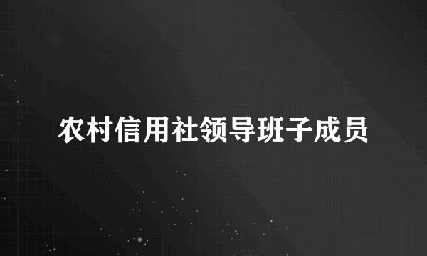 农村信用社领导班子成员