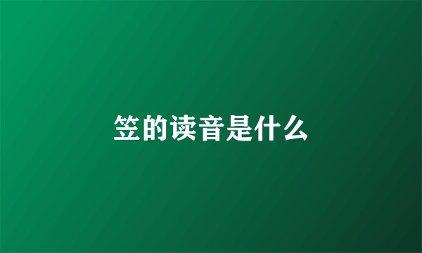 笠的读音是什么