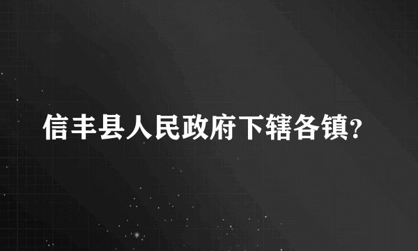 信丰县人民政府下辖各镇？