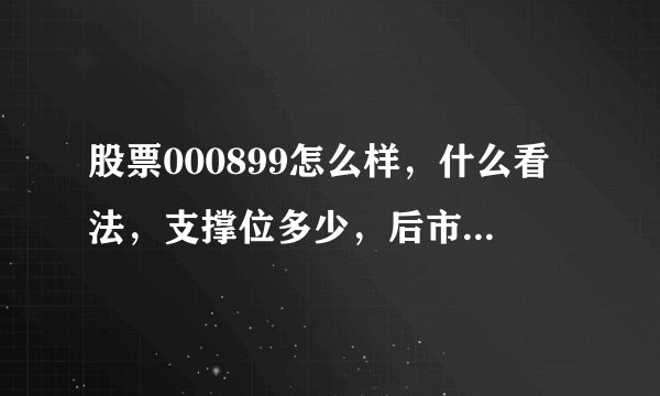 股票000899怎么样，什么看法，支撑位多少，后市.....