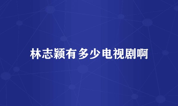 林志颖有多少电视剧啊