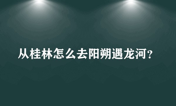 从桂林怎么去阳朔遇龙河？