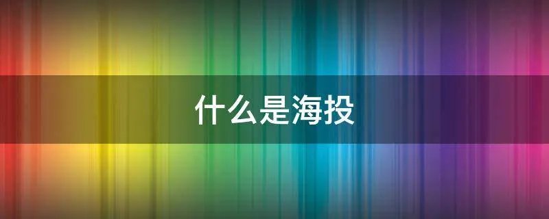 什么是海投