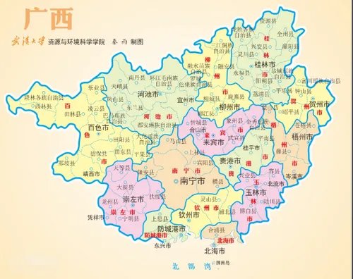 中国地图广西