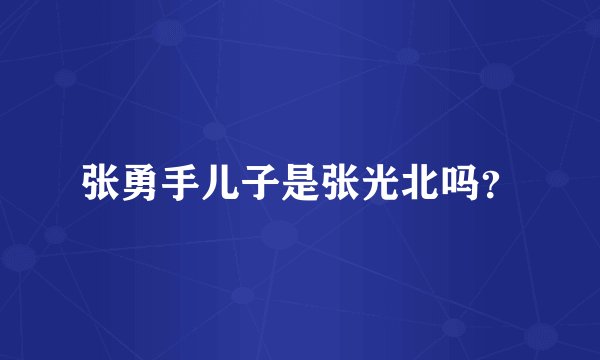张勇手儿子是张光北吗？