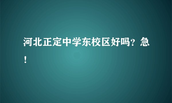 河北正定中学东校区好吗?急!