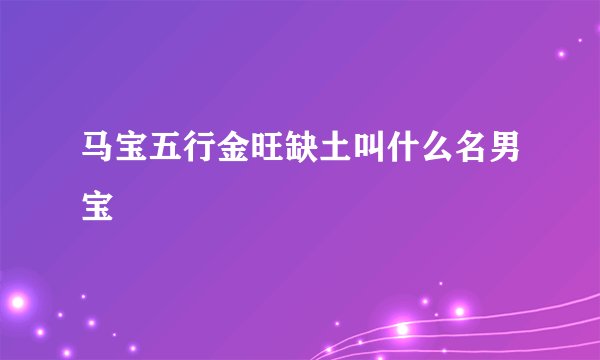 马宝五行金旺缺土叫什么名男宝